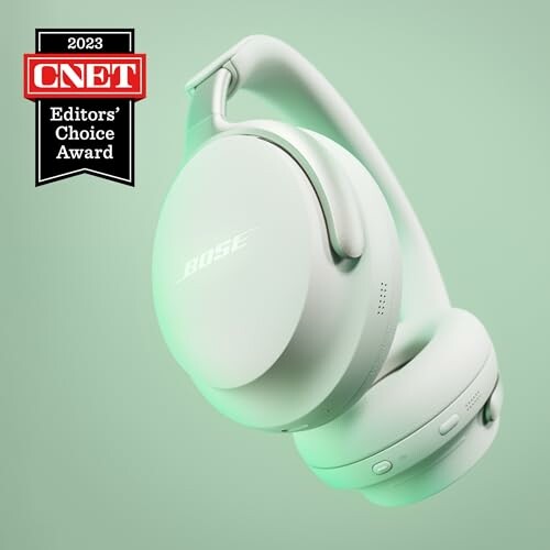 Bose headphones with 2023 CNET Editors' Choice Award badge