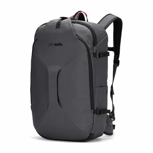 Grey anti-theft backpack with adjustable straps