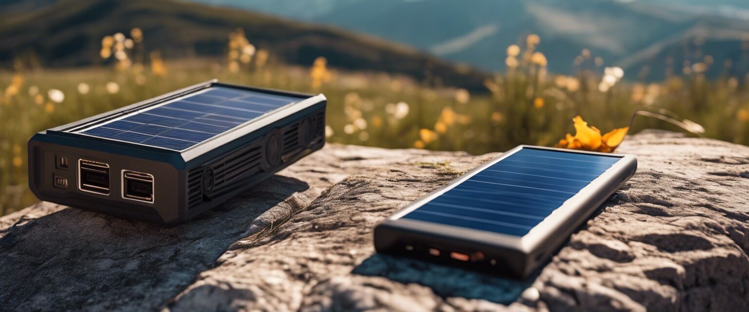 Solar power bank in nature