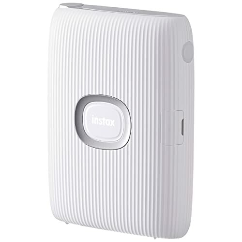 White Instax printer with ribbed texture