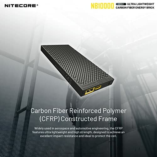 Nitecore NB10000 carbon fiber power bank with CFRP frame.