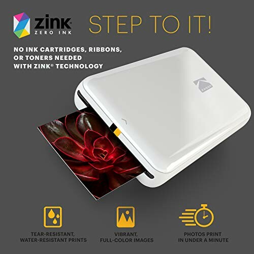 Zink photo printer with printed image, no ink needed.